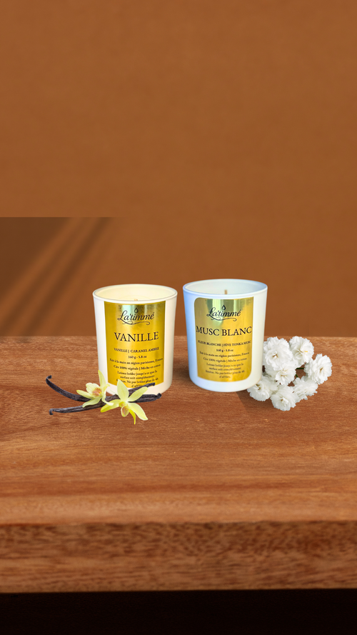 Duo Bougies Vanille - Musc Blanc