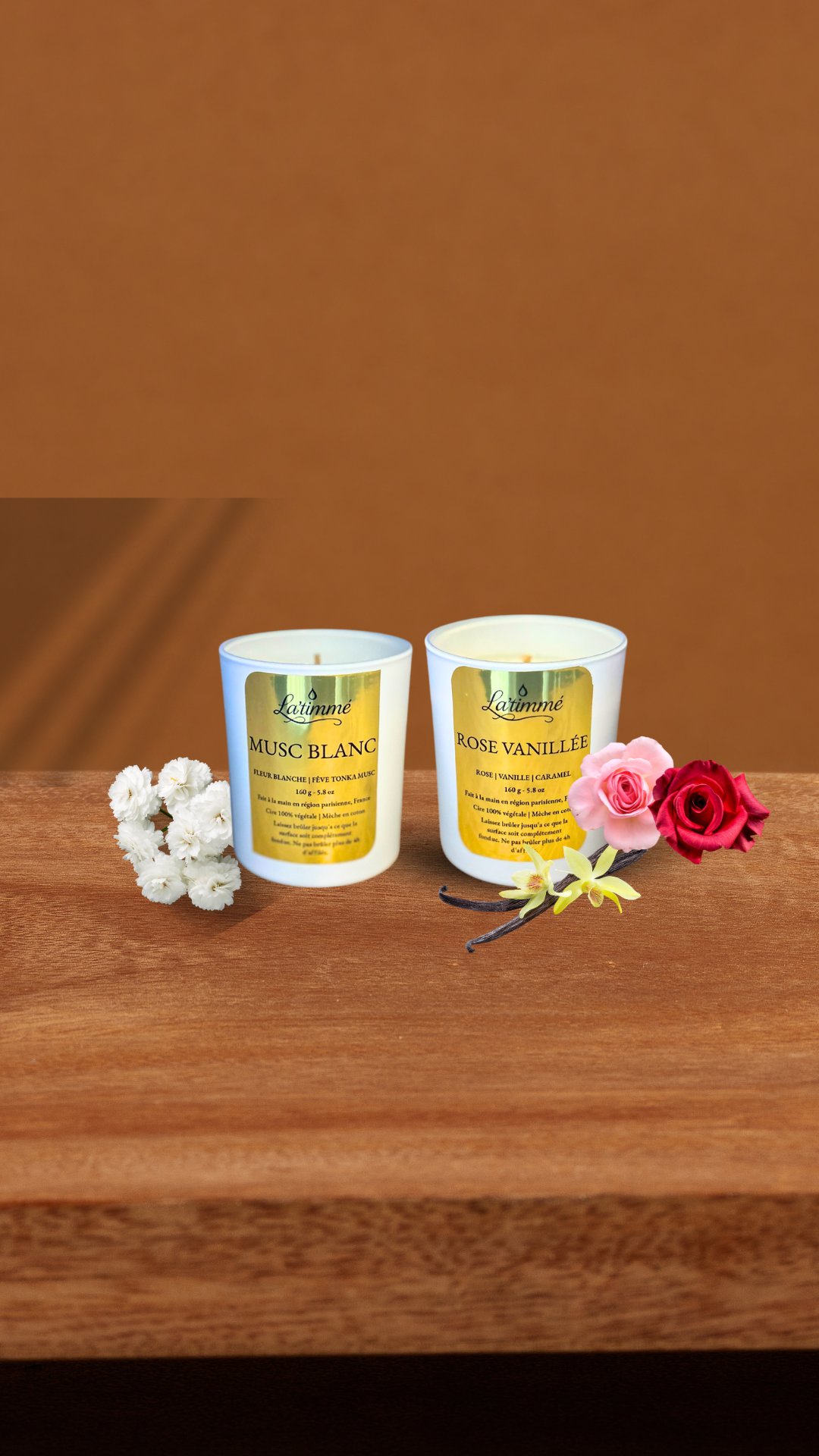 Duo Bougies Rose Vanillée - Musc Blanc