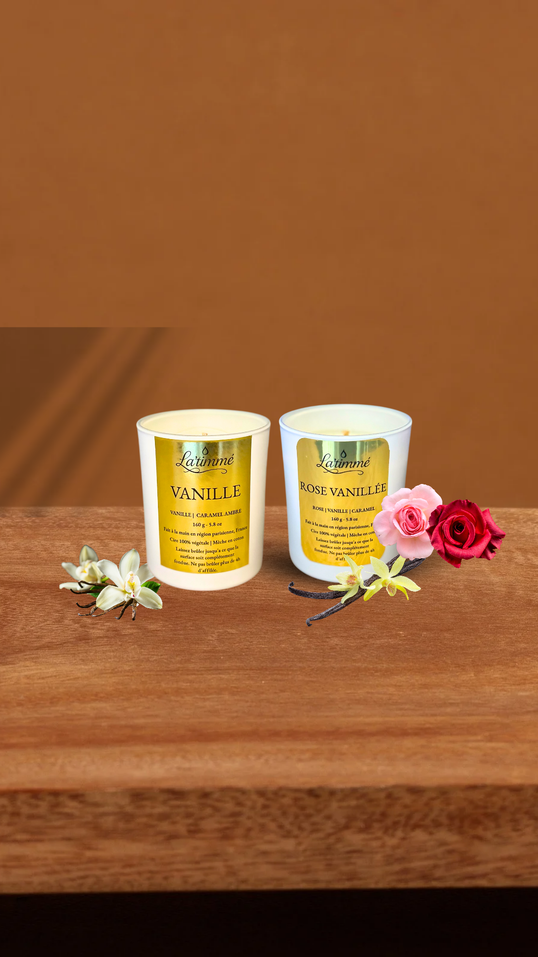 Duo Bougies Vanille - Rose Vanillée